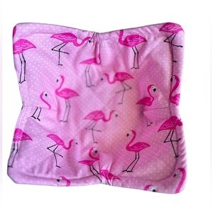 HAND CRAFTED Colorful Pink Flamingos 100% Cotton Fabric Microwaveable Bowl Cozy